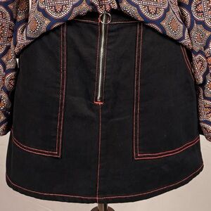 Denim&Co Black Denim with Red Stitching